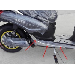 COPPIA PLASTICHE CROMATE LATERALI SOTTO PEDALI - bici elettrica scooter sky II tipo z-tech