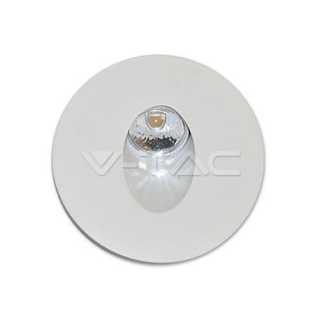 V-TAC 1208 SEGNAPASSO 3W Spot LED Luce scale Rotondo Corpo Bianco Bianco naturale