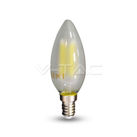 Lampadina LED - 4W Filament E14 Opaco Candela Bianco