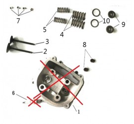 SET COMPLETO VALVOLE TESTA BLOCCO MOTORE KAYO AU180 180CC