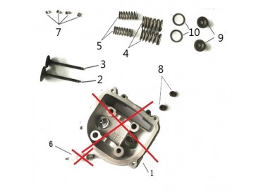 SET COMPLETO VALVOLE TESTA BLOCCO MOTORE KAYO AU180 180CC