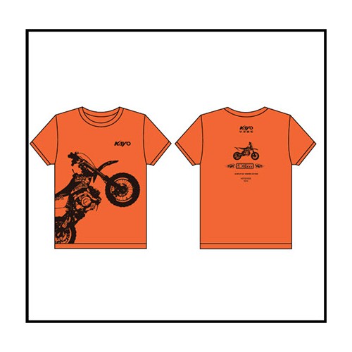 MAGLIETTA KAYO MOTO STAMPA MINICROSS ARANCIO NERA